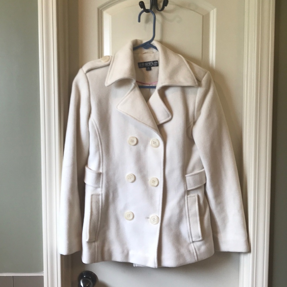 Winter white pea coat